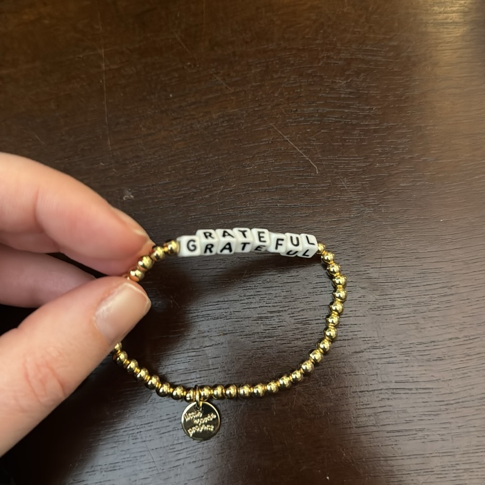 GRATEFUL gold beaded Little Words Project bracelets new and never worn - Picture 3 of 3